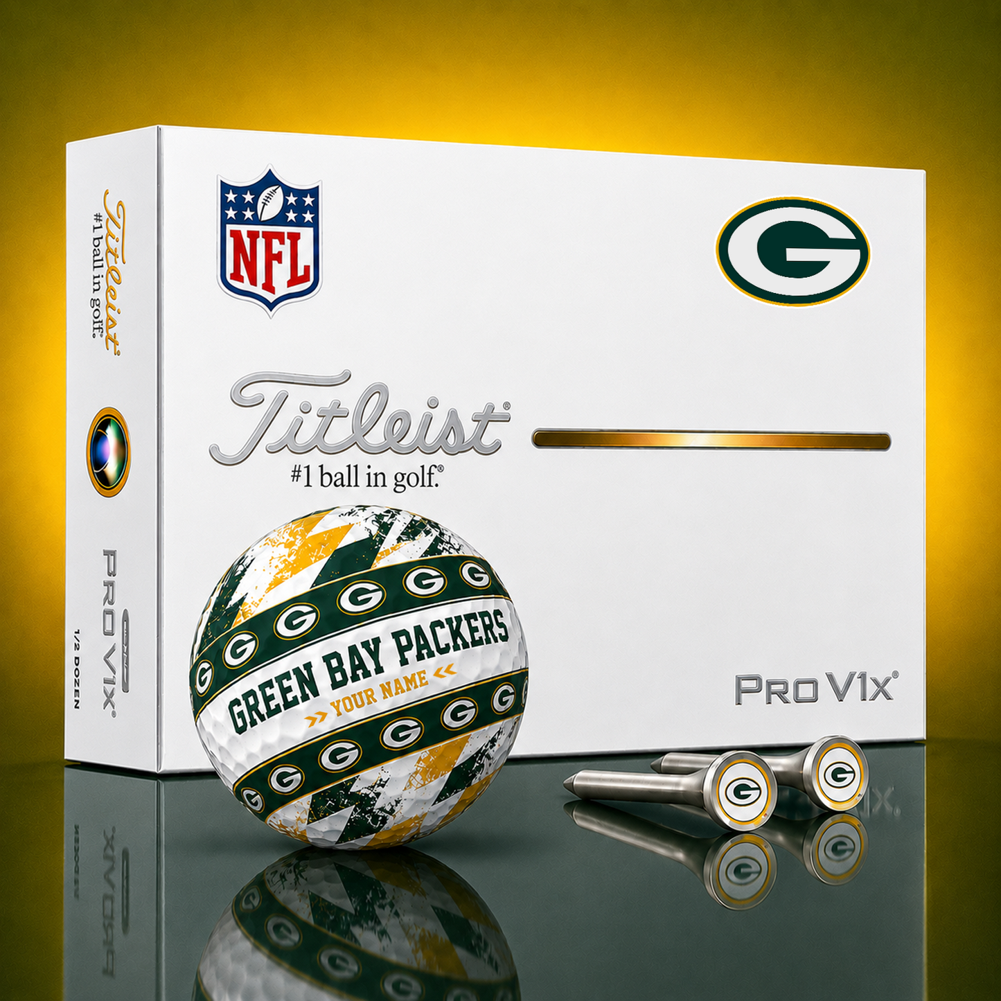 Titleist X Premium NFL GB PERSONALIZED GOLF BALL LIMITED EDITION