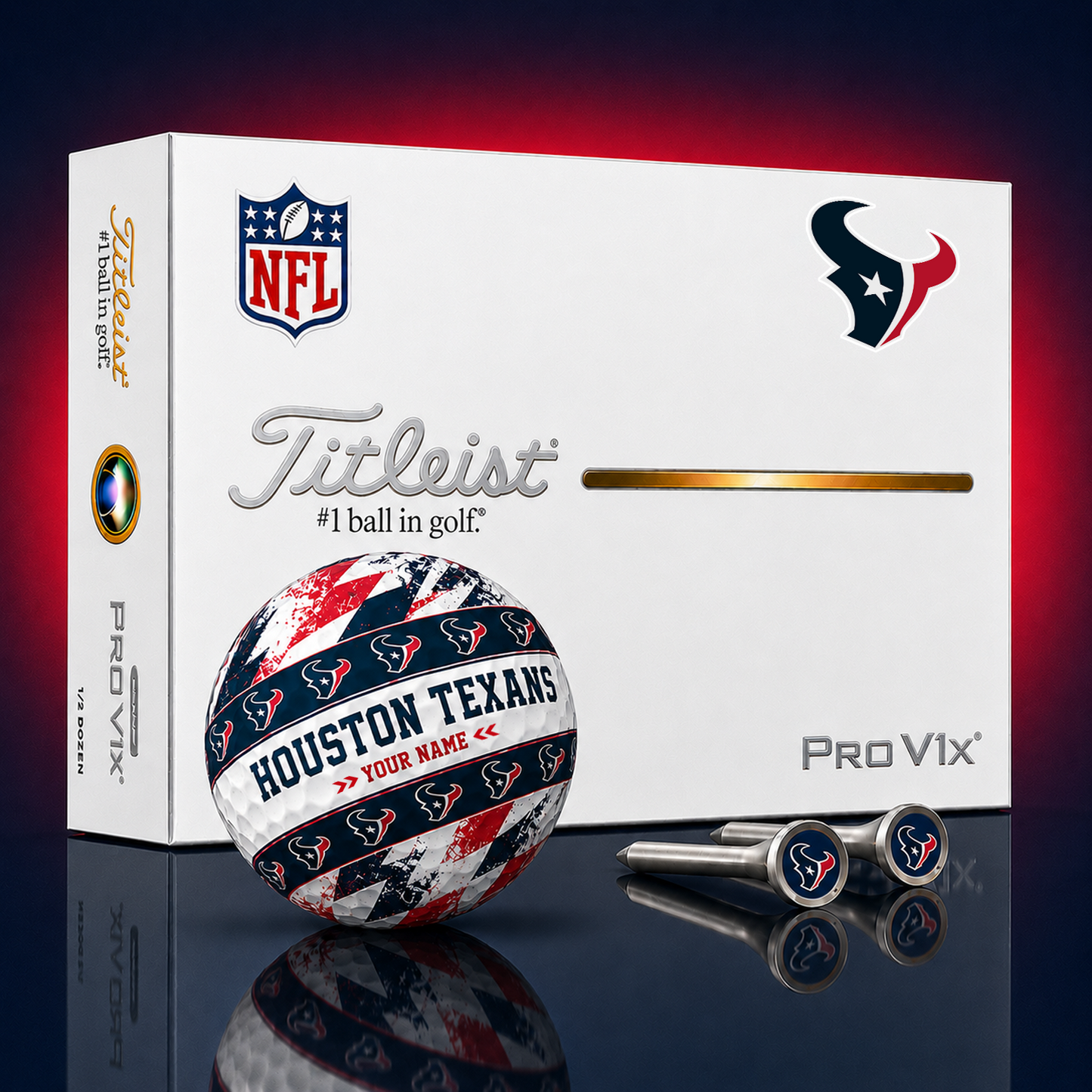 Titleist X Premium NFL HOU PERSONALIZED GOLF BALL LIMITED EDITION