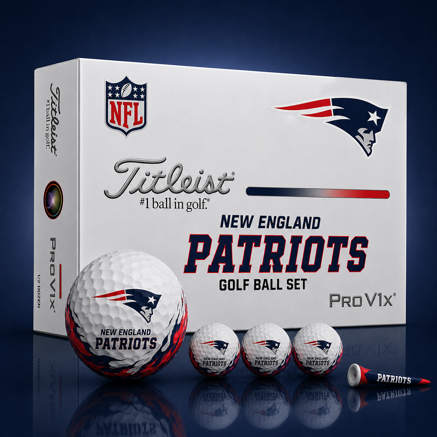 Titleist X Premium NFL NE PERSONALIZED GOLF BALL LIMITED EDITION 2408 V2