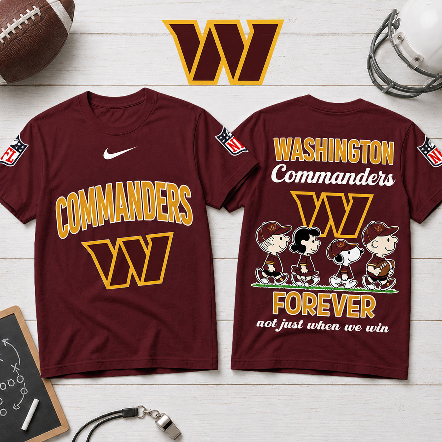 WAS x NFL Forever ƒ?? Peanuts Football Fan 3D Shirt 2007