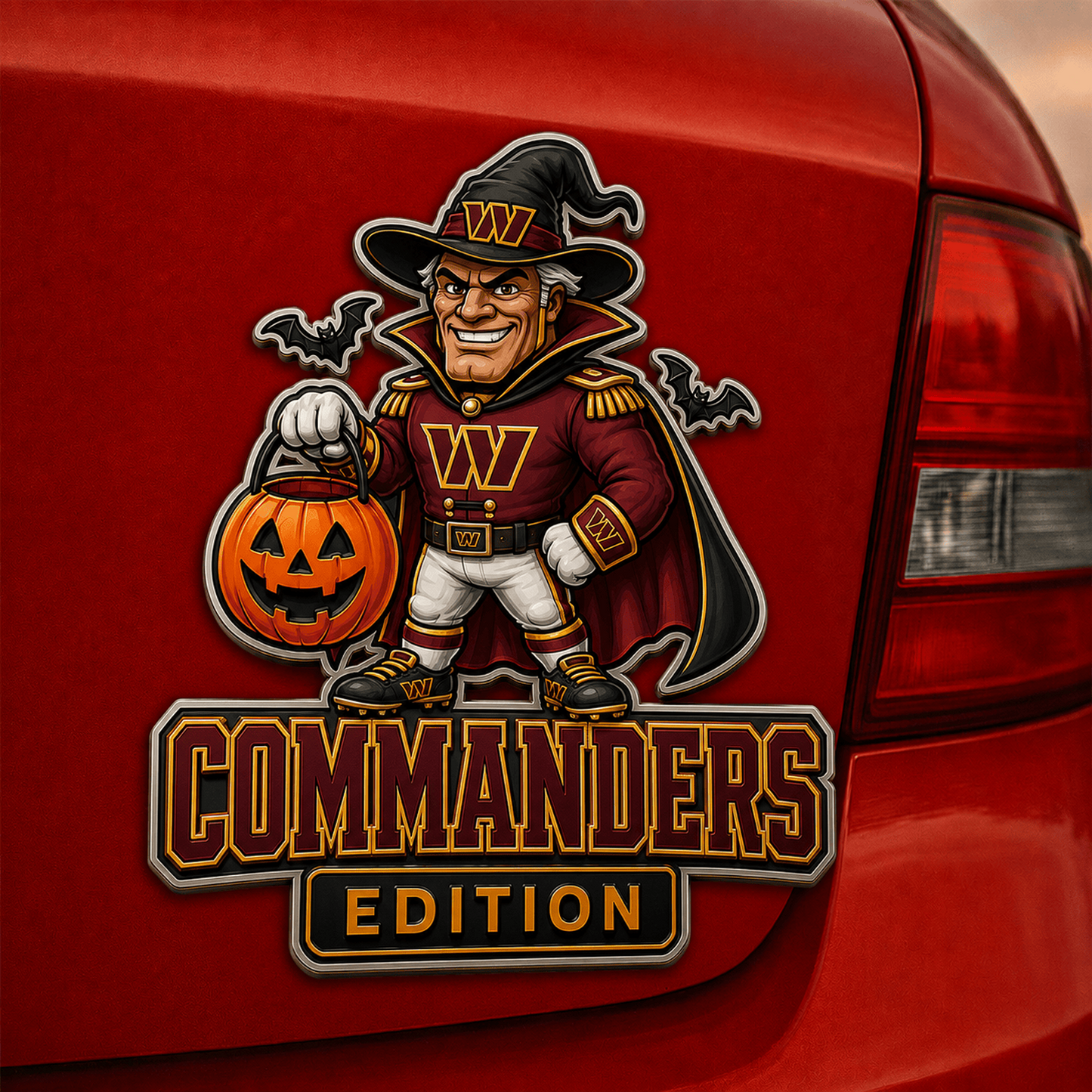 WAS x NFL Halloween Edition Car Namge Badge