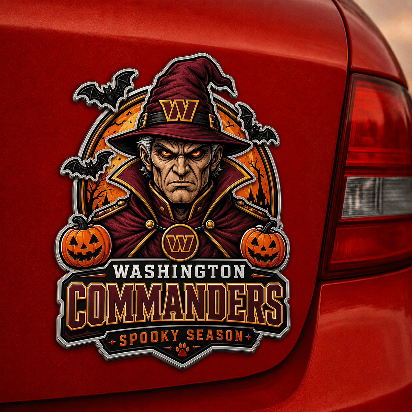 WAS x NFL Halloween Edition Car Namge Badge