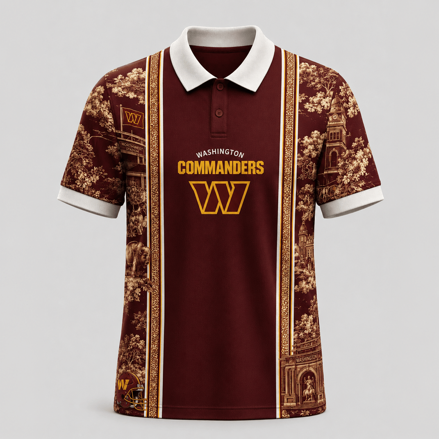 WAS x NFL Heritage Cityscape Polo Shirt for Loyal Fans