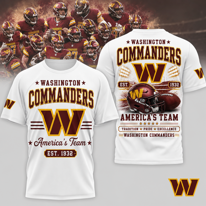 WAS x NFL Premium Team Tradition Pride 3D Shirt