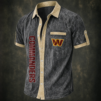 WAS x NFL Short-Sleeve Button-Up Sports Shirt