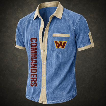 WAS x NFL Short-Sleeve Button-Up Sports Shirt