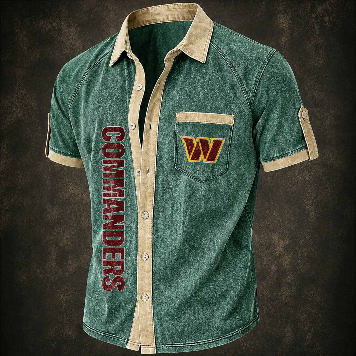 WAS x NFL Short-Sleeve Button-Up Sports Shirt