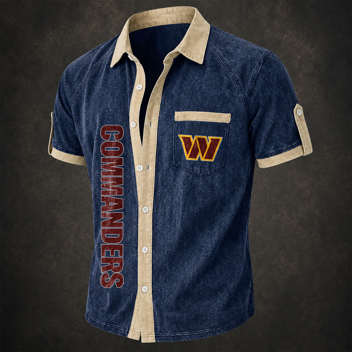WAS x NFL Short-Sleeve Button-Up Sports Shirt