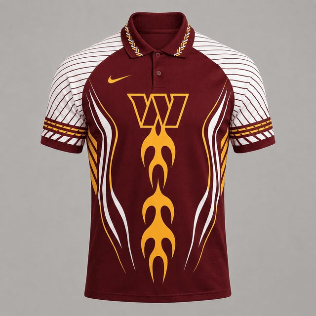 WC Premium NFL Flame Stripe Athletic Polo Shirt