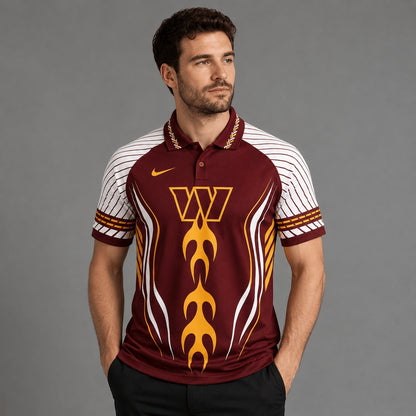 WC Premium NFL Flame Stripe Athletic Polo Shirt