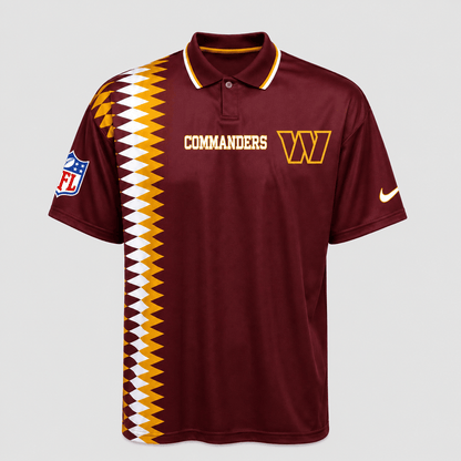 WC Premium NFL Men’s Sporty Zigzag Stripe Polo Shirt