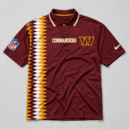 WC Premium NFL Men’s Sporty Zigzag Stripe Polo Shirt