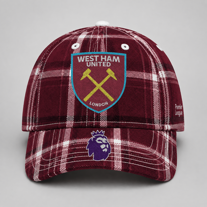 WHU x EPL Premium Varsity Plaid Cap