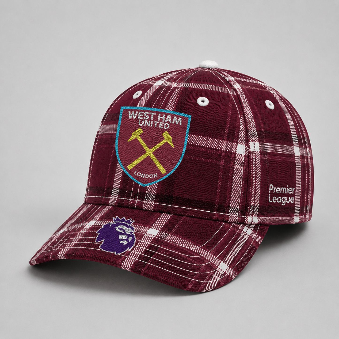 WHU x EPL Premium Varsity Plaid Cap